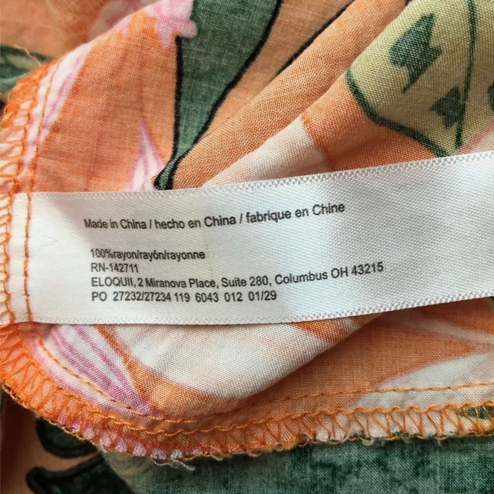 Eloquii Vibrant Orange Floral Maxi Skirt - Picture 5 of 5